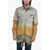 Rick Owens Distressed Denim Overshirt With Fringed Hem Light Blue