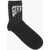 Givenchy Cotton Blend Socks With Rhinestone Black