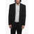 Balmain Oversized Monogram Fabric Blazer With Peak Lapel Black