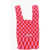 LAST FRAME Checked Knitted Tote Bag With Faux Leather Shoulder Strap Pink