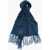 Destin Solid Color Fringed Scarf Blue