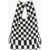 LAST FRAME Knitted Checked Tote Bag With Faux Leather Shoulder Strap Black & White