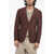 Armani Emporio Knitted Wool Blazer With Two-Toned Motif Brown