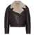 Brunello Cucinelli Brunello Cucinelli Leather Biker Jacket With Shearling Collar BROWN