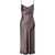 Alberta Ferretti Midi Dark Grey Dress With Lace Inserts And Spaghetti Straps In Satin Woman GREY