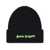 Palm Angels Palm Angels Classic Logo-Embroidered Ribbed Beanie BLACK YELLOW FLUO