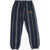 MINI RODINI Striped Fleeced Cotton Joggers With Embroidery Blue