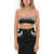 ROTATE Birger Christensen Cotton Twill Bandeau Top With Jewels Black