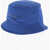 Alexander McQueen Solid Color Bucket Hat With Logo-Print Blue