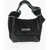 LAST FRAME Two-Tone Knitted Obi Bag With Knotted Handle Black