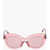 LINDA FARROW The Attico Solid Color Oval-Frame Agnes Sunglasses Pink