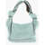 LAST FRAME Two-Tone Knitted Obi Bag With Knotted Handle Light Blue