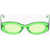 LINDA FARROW The Attico Solid Color Oval-Frame Berta Sunglasses Green