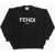 Fendi Virgin Wool Crew-Neck Sweater With Contrasting Logo Black