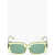 LINDA FARROW The Attico Solid Color Oversized Jorja Sunglasses Green