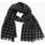 Destin Checked Wool Blend Parma Scarf With Fringes Black