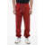 Lanvin Brushed Cotton Lace Curb Sweatpants Red