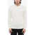 Versace Crew Neck Jacquard Silk Blend Sweater White