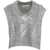 AKEP Metallic vest in chunky knit Silver