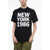 HONEY FUCKING DIJON Solid Color Crew-Neck T-Shirt With Contrasting Print Black