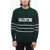 Valentino Garavani Striped Crewneck Sweater With Logo Lettering Green