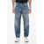 Gucci Mid Wash Cropped Fit Denims With Fringed Hem 16Cm Light Blue