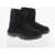 Bottega Veneta Shearling Lined Suede Booties Black