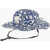 Armani Emporio Patterned Panama Hat Blue