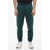 Saint Laurent Brushed Cotton Sweatpants With Cuffs Green