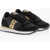 Saucony Suede And Fabric Jazz Low Top Sneakers With Golden Details Black