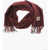 Carhartt Wool Blend Fringed Oregon Scarf With Striped Detail Burgundy