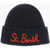 Mc2 Saint Barth Ribbed Beanie With Embroidery Logo Blue