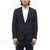 CORNELIANI Cc Collection Wool Retailored Blazer With Mini Check Motif Blue