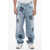 Givenchy Carpenter Denims With Embroidered Multi -Logo Light Blue