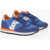 Saucony Nylon And Suede Jazz Low Top Sneakers With Contrasting Strin Blue