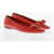 Salvatore Ferragamo Patent Leather Anz Ballet Flats With Front Bow Red