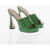 Gucci Studded Leather Charlotte Open Toe Mules 12Cm Green