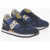 Saucony Suede And Nylon Shadow Low Top Sneakers With Contrasting Det Blue