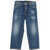 DSQUARED2 Vintage Effect Jeans With Visible Stiching Blue