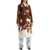 SAKS POTTS Long Gio Coat In Pony Hair BROWN / WHITE COW