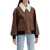 Khaite 'Shellar' Leather Bomber Jacket With She CLASSIC BROWN