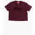 Diesel Red Tag Solid Color Crew-Neck T-Shirt With Embossed Logo Burgundy