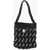 YUZEFI Solid Color Shoulder Bag With Braided Design And Rhinestone Black