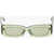 LINDA FARROW The Attico Solid Color Rectangular Mini Marfa Sunglasses Green