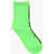 Comme des Garçons Solid Color Socks With Contrasting Logo Green