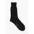 Y's by Yohji Yamamoto Ribbed Cotton Long Socks Black