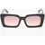 LINDA FARROW Rectanguar- Frame Oversized Nieve Sunglasses With Cut-Out De Black