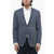 CORNELIANI Half-Lined Gate Blazer With Hopsack Motif Blue