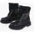 Versace Jeans Couture Fabric And Faux Leather Ankle Boots With Golde Black