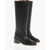 Chloe Leather High Boots With Embossed Stitches Black